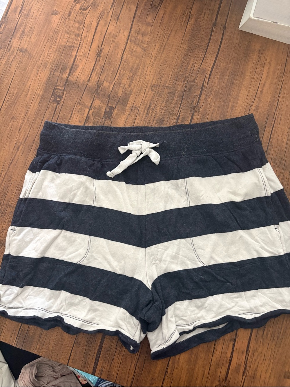 Striped Navy and White Women’s Lounge Shorts